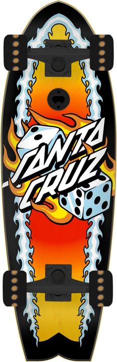 Actual product image Santa Cruz Flaming Dice Dot Shark Cruiser (27.70")