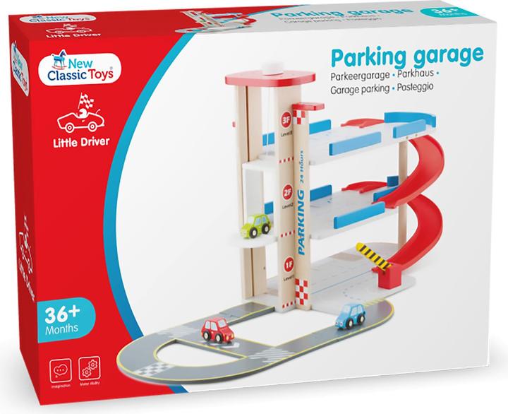 Image du produit New Classic Toys Parc de stationnement avec rail et 3 voitures