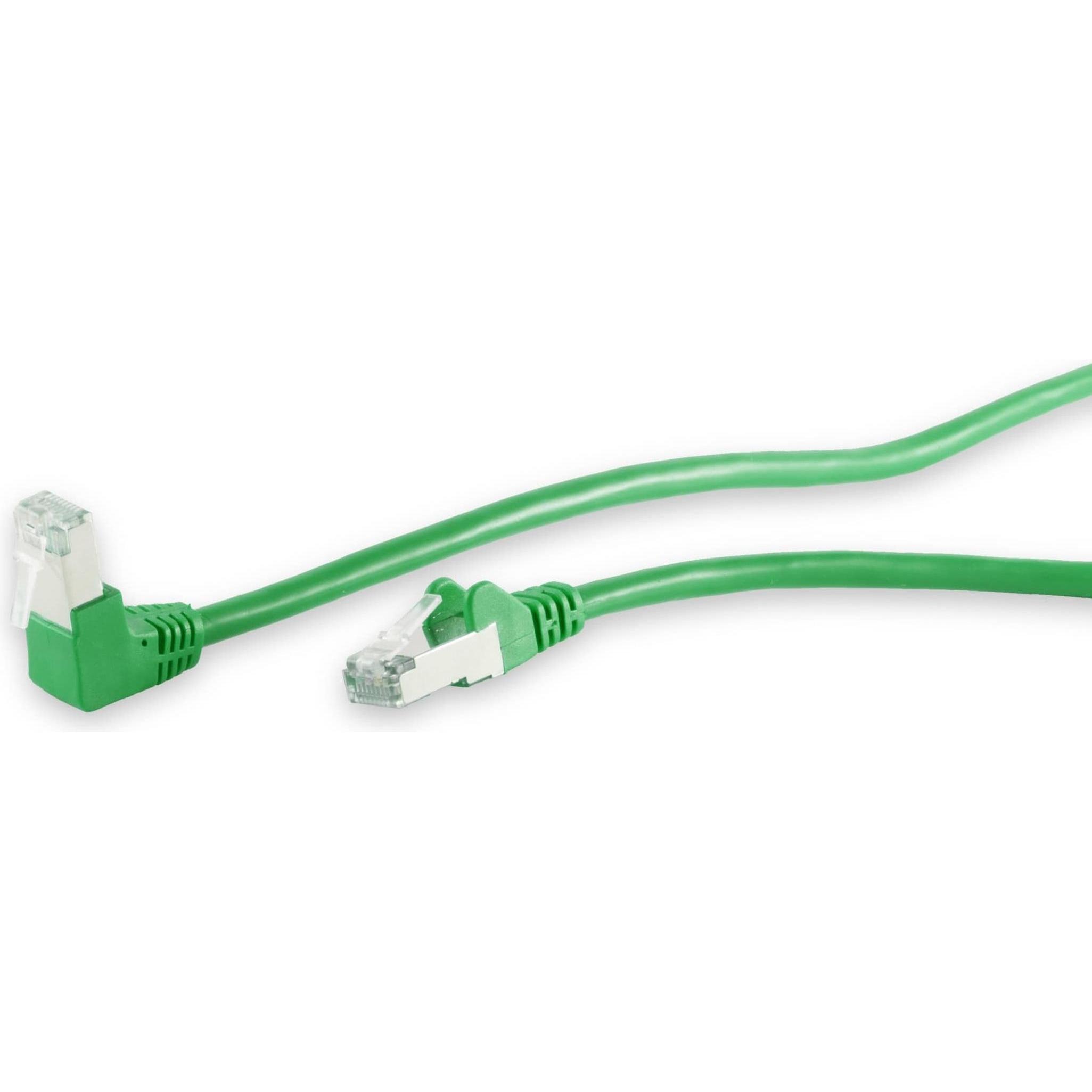 Thumbnail - Shiverpeaks S/CONN maximum connectivity Netzwerkkabel-Patchkabel, cat 6, S/FTP, PIMF, Winkel-gerade, grün, 0,25m (S/FTP,...