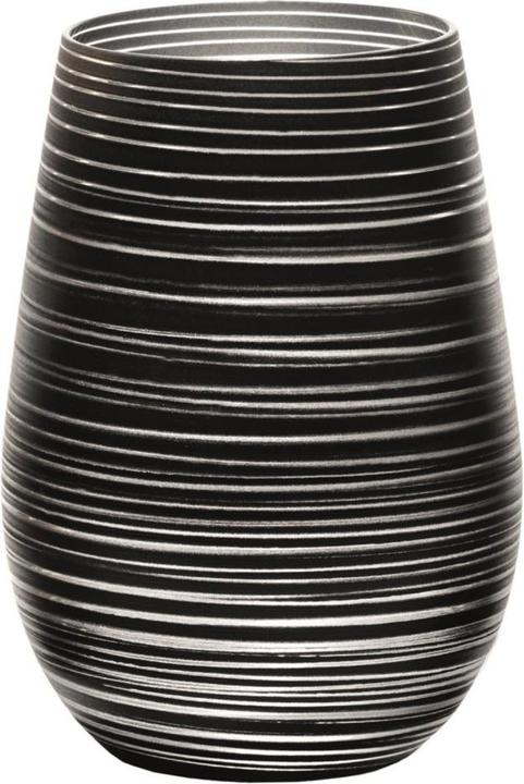 Stölzle Twister meets Elements Longdrinkbecher 465ml, Schwarz-Silber (0.05 l, 1 x)