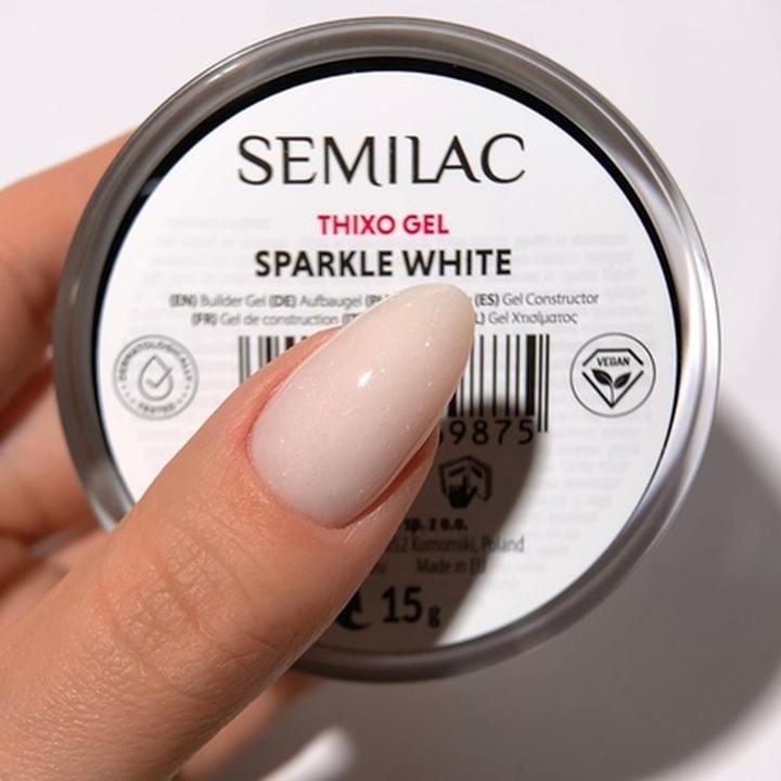 Immagine prodotto Semilac Builder Thixo Gel Sparkle White 15g with Shimmer