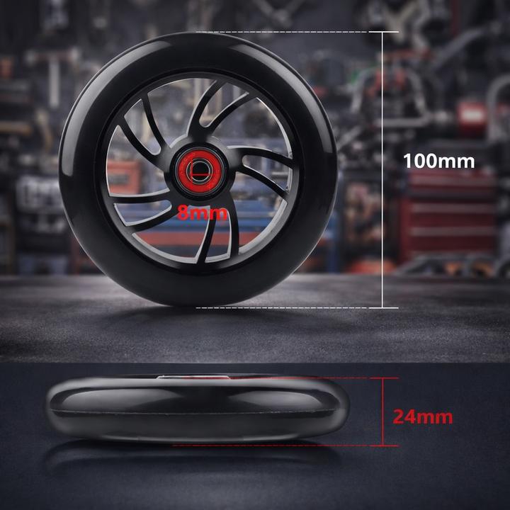 Immagine prodotto Cbx 2 Stück Performance Scooter Räder 100mm, Black Edition