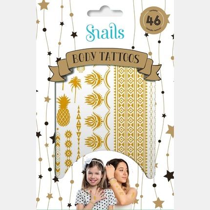 Snails Tatuaże Schnecken Metallic Safe Temporary Tattoos für Kinder