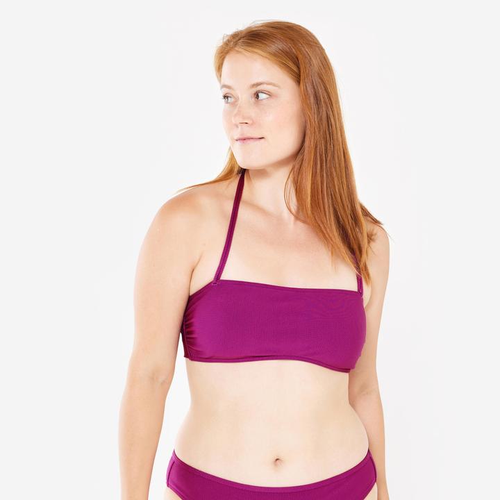 Produktbild Olaian Bikini-Oberteil Bandeau Damen strukturiert Laura violett (80 D)