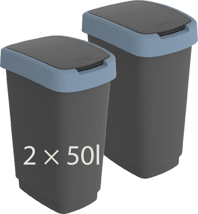 Produktbild Rotho Mülleimer-Set Twist mit Deckel (50 l)