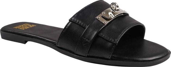 Actual product image Where's That From Womens/Ladies Emmeline Buckle Faux Leather Single Strap Sliders (36)