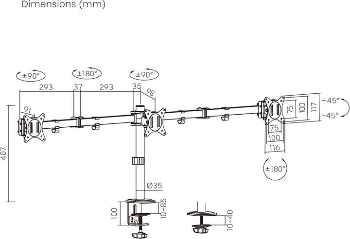Produktbild Ewent Tischhalterung (Tisch, 27", 7 kg)