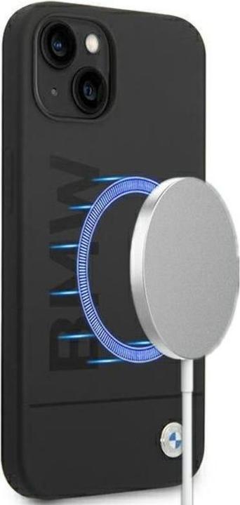 Image du produit BMW Étui BMHMP14MSLBLBK iPhone 14 Plus 6,7" czarny/black hardcase Silicone Signature Logo Magsafe (Apple iPhone 14 Plus)