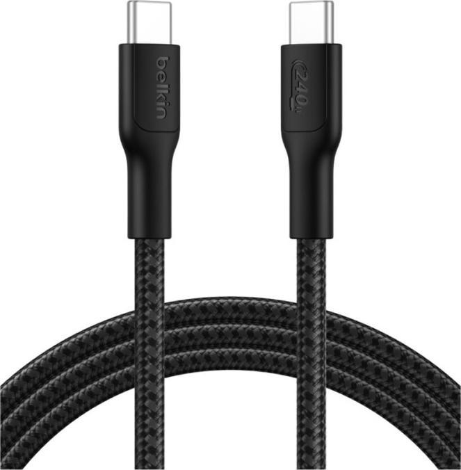 Actual product image Belkin USB-C TO USB-C 240W 2.0 BRAIDED PCR 2M BLACK (2 m, 240 W)