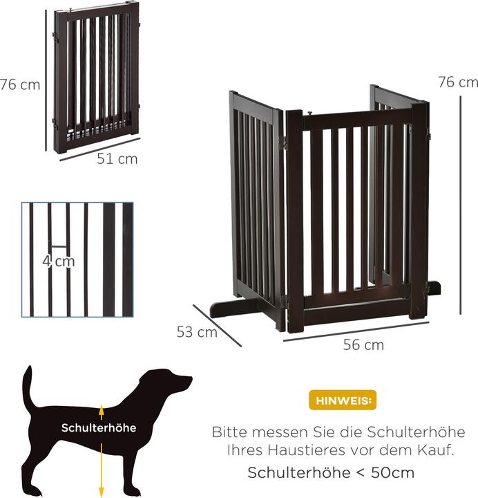 Produktbild PawHut Absperrgitter für Hunde (51 cm)