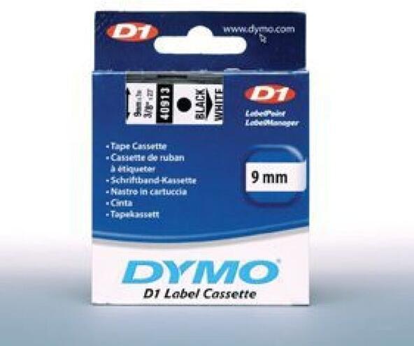 Actual product image Dymo S0720680 Standard Tape (0.90 cm, Black, White)