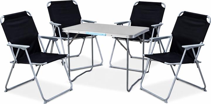 Produktbild Mojawo 5-teiliges Campingmöbel Set Alu L70xB50xH59cm schwarz