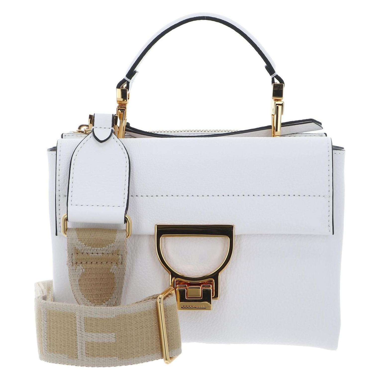 Coccinelle, Damen, Handtasche, Arlettis Signature Handbag Grained Leather, Weiss