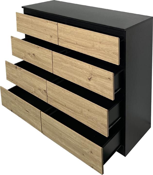 Produktbild HTI-Living Kommode 8 Schubladen Thekla Schwarz-Artisaneiche