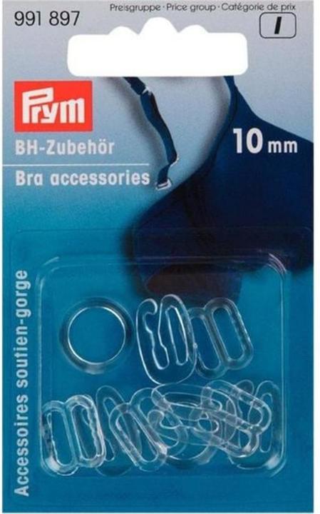 Immagine prodotto Prym Accessori per reggiseno, trasparente 10 mm, scheda 10 pezzi, plastica