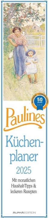 Immagine prodotto Alpha Edition Agenda da cucina di Pauline 2025, 11,3x49,5 cm, calendario a strisce con una colonna per (Copertina rigida, Tedesco)
