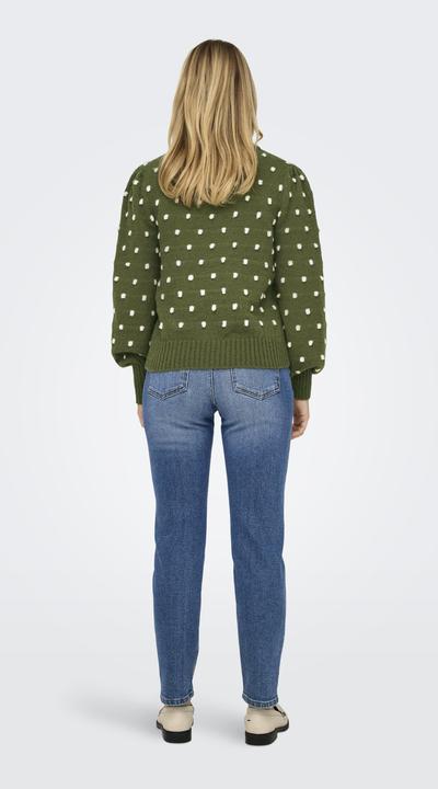 Immagine prodotto JdY Vestibilità regolare Collo alto Polsini lunghi Maniche a sbuffo Pullover Maglione in maglia (XL)