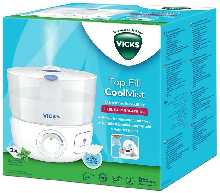 Vicks Kaltluft Ultraschall-Luftbefeuchter VUL585E Obere Befüllung (35 m²)