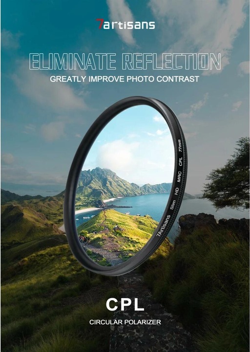 Produktbild 7artisans Polfilter CPL – 58 mm (58 mm, Polarisationsfilter, 58 mm)