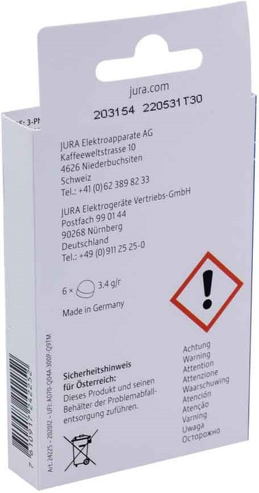 Actual product image Jura 3-phase cleaning tablets