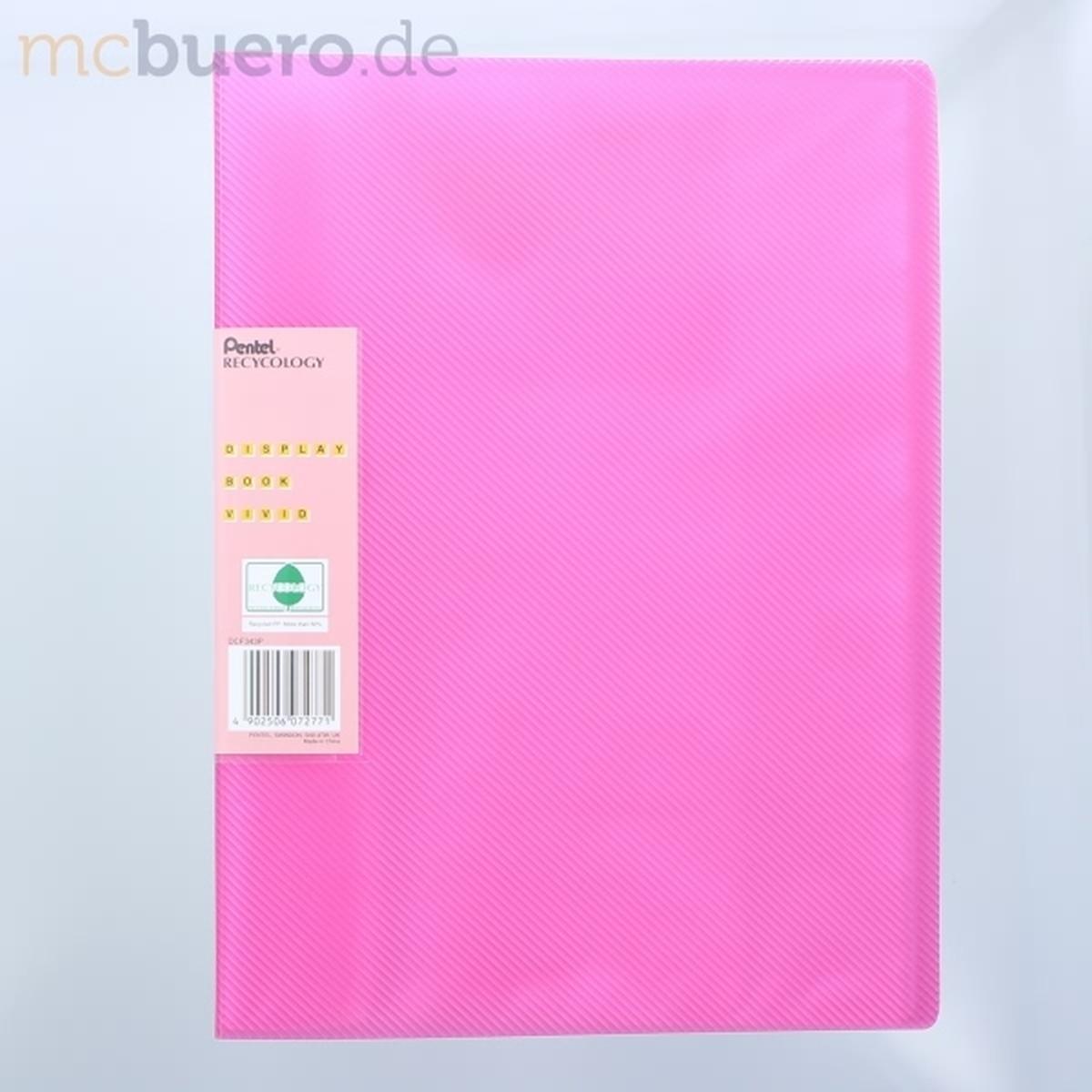 Pentel, Mappe, Sichtbuchmappe Clear transluzent A4 30 Hüllen pink (A4, 1 x)