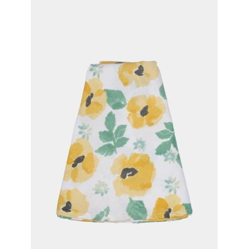 Sagaform Tischtuch gewachst Eden, 180x180cm, gelb/weiss geblümt (180 x 180 cm)