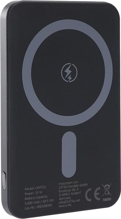 Image du produit Ideoon Kabellose Schnelllade-Powerbank, Magsafe, 5000 mAh (5000 mAh, 15 W, 18.50 Wh)