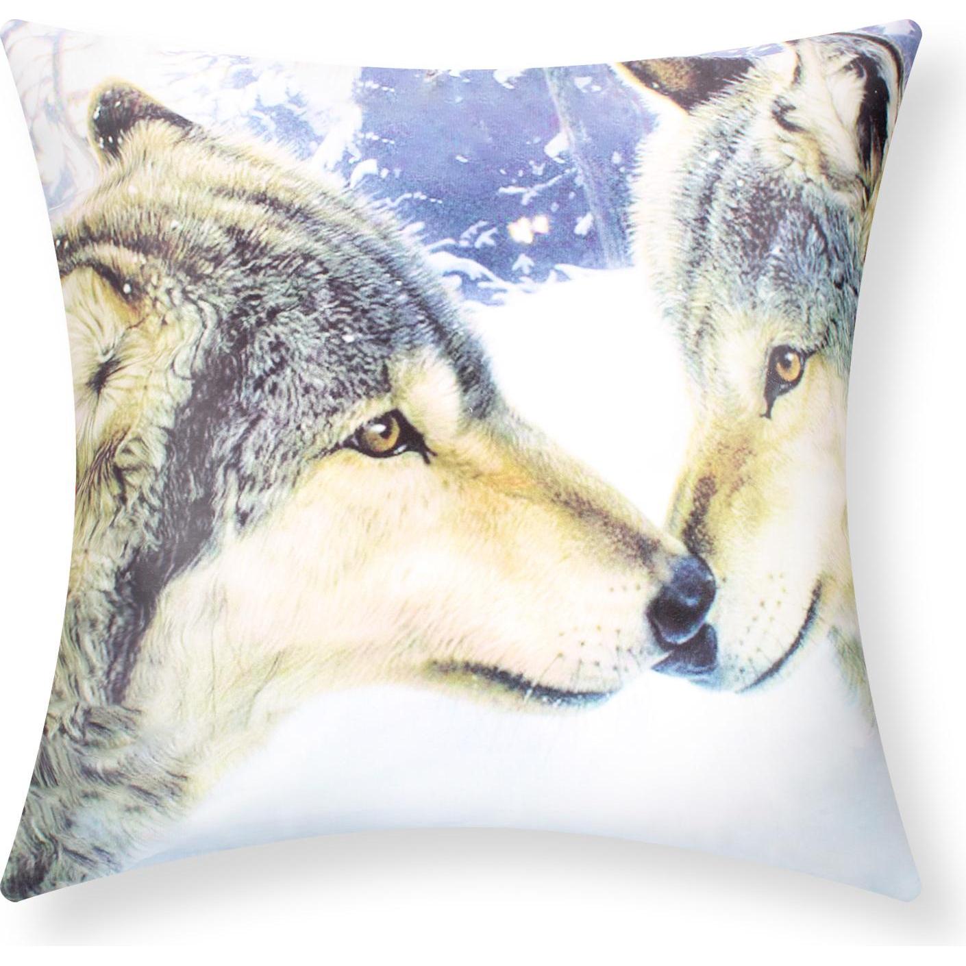 Avizar, Dekokissen, 2 Stk. Kissenbezüge Wölfe (40 x 40 cm)