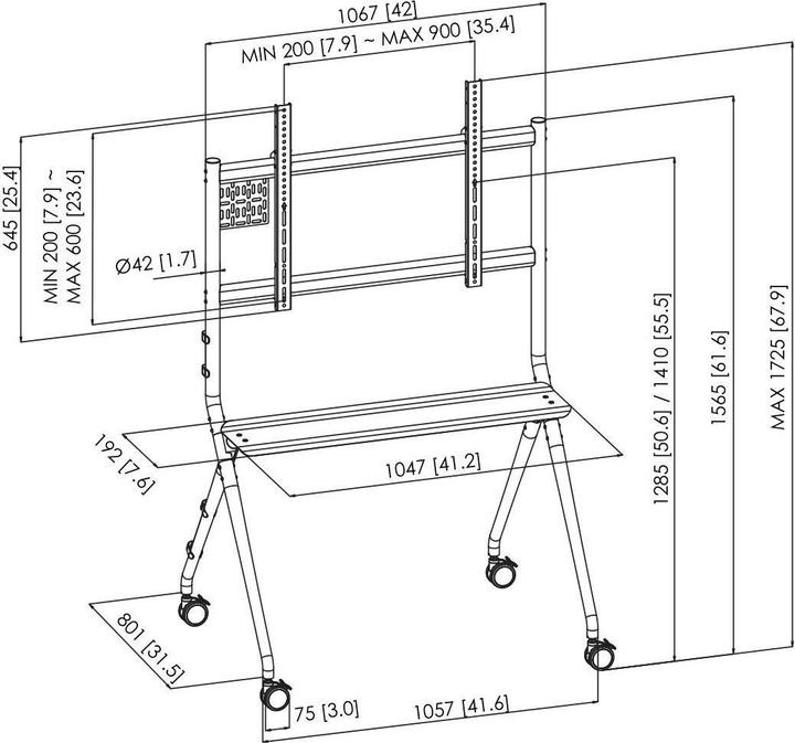 Produktbild Vogels ESSENTIAL T1011 B (80 kg, 50" - 86")