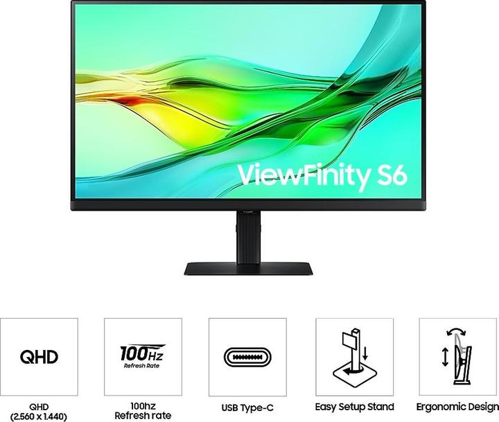 Actual product image Samsung ViewFinity S6 - S60UD (2560 x 1440 pixels, 27")