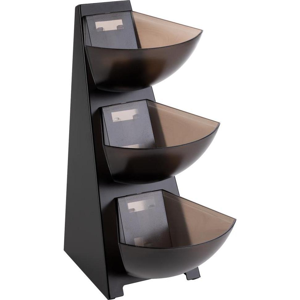 Thumbnail - APS 11413 Multi-Rack, Küchenregal, Volumen pro Schütte 1 Liter Inhalt, 3-stufig, Vorratsbehälter, Schwarz