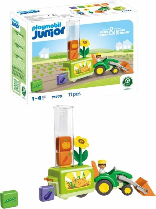 Produktbild Playmobil JUNIOR: Traktor mit lustiger Pflanzmaschine (71773, Playmobil Junior)