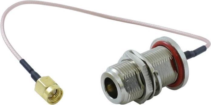 Actual product image Wireless Instruments PIGTAILS NF - SMA R/A PLUG 20C - Pigtail N female Bulkhead to SMA R/A, 20 cm