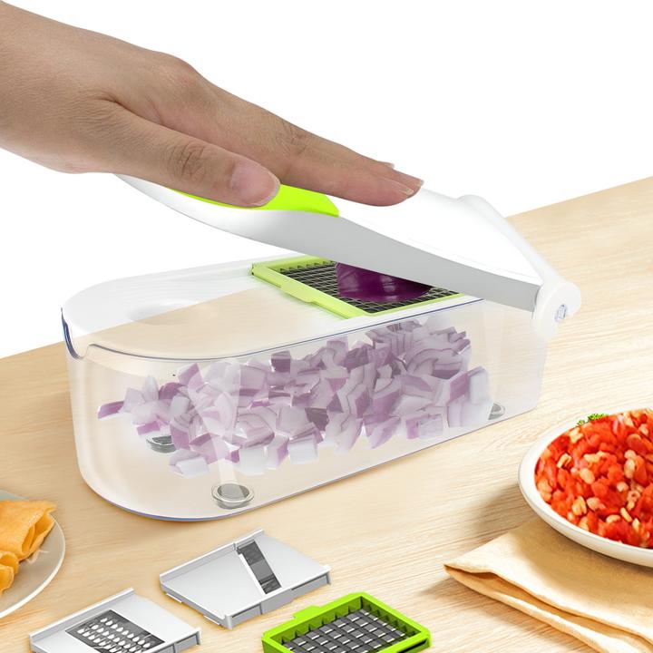 Image du produit Cheffinger Coupe-légumes multifonctions à 4 lames avec bac de récupération
