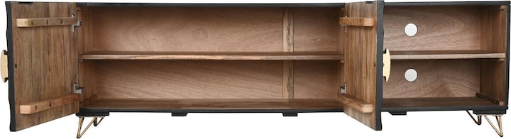 Produktbild Esprit TV furniture Home Black Metal Mango wood 160 x 40 x 50 cm (160 x 40 x 50 cm)