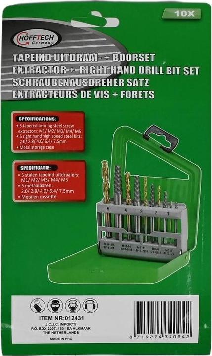 Actual product image ProPlus Extractor + left hand drill bit set 10 pieces