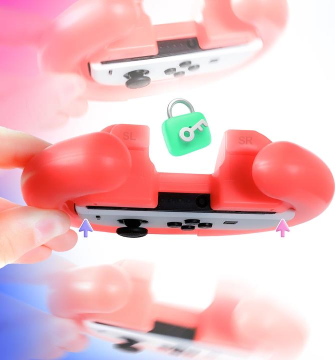 Actual product image Oniverse Pack of 4 Racing wheel controller holders - Blue/Red/Green/Pink (Switch)