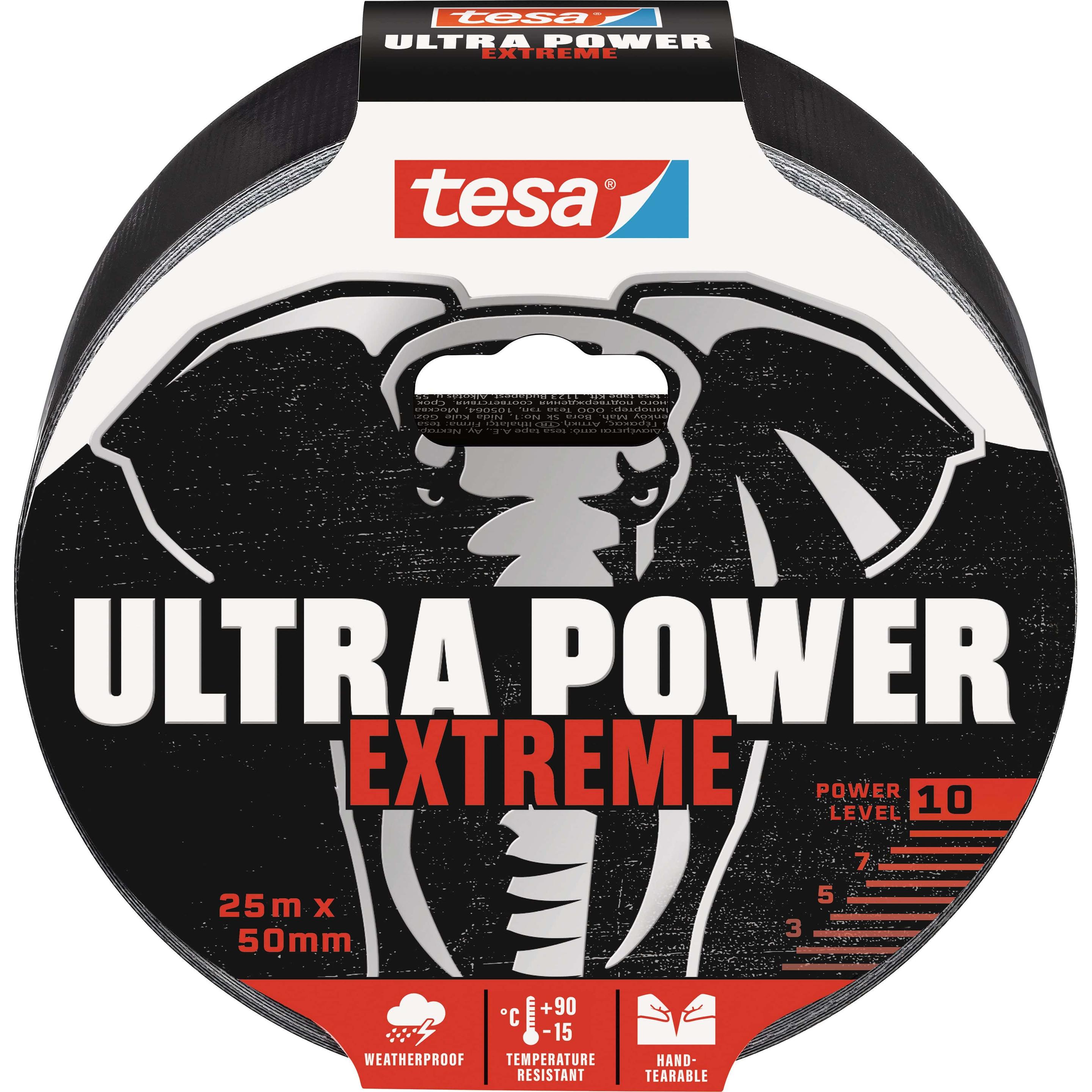 tesa, Klebeband, ULTRA POWER EXTREME Reparaturband, wetterbeständiges Ductape (50 mm)