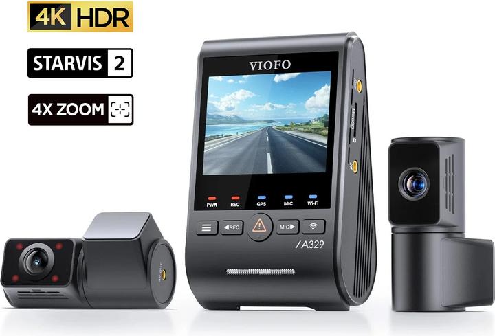 Produktbild Viofo A329TC 3CH (Front + Telephoto + Infrared Interior + GPS + CPL) (GPS-Empfänger, Sprachsteuerung, 4K)