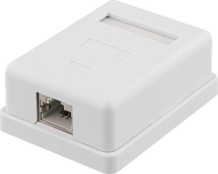 Produktbild Deltaco shielding network wall socket Surface FTP 1xRJ45 Cat6A white (Keystone Modul)
