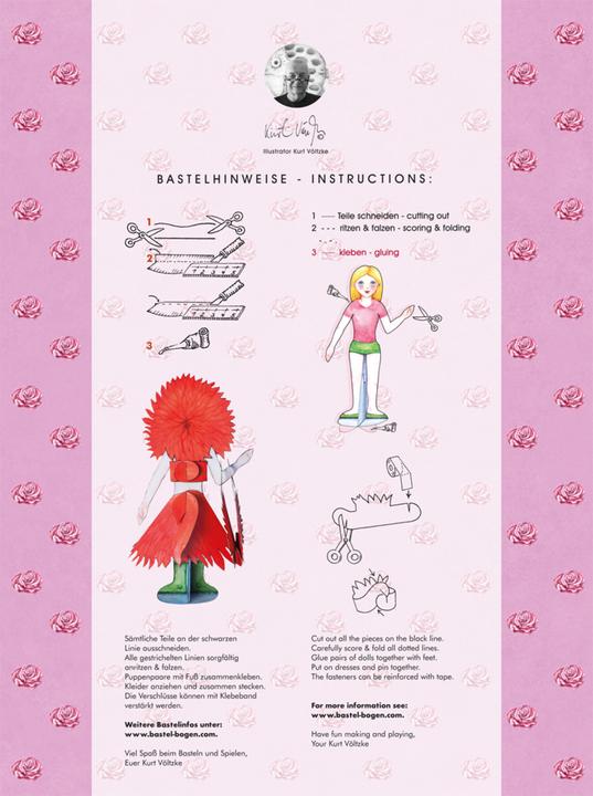 Actual product image Dress-up doll flower craft sheet with 3 pu