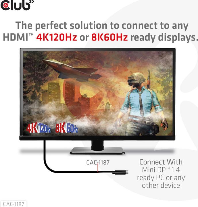 Produktbild Club 3D Club3D Kabel MiniDP 1.4 > HDMI St/St (1.80 m)