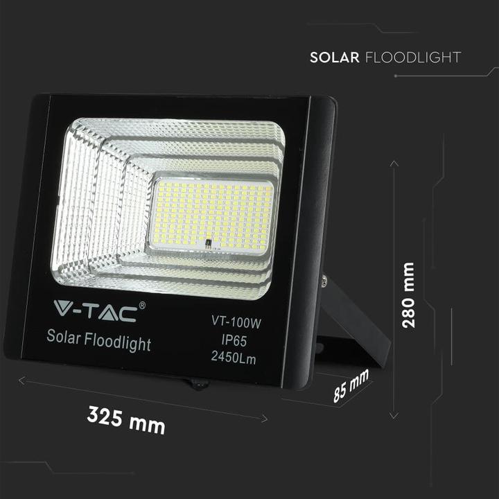 Immagine prodotto V-TAC VT-8576 - Proiettore a LED con pannello solare 35 W 4000K (2450 lm, IP65)