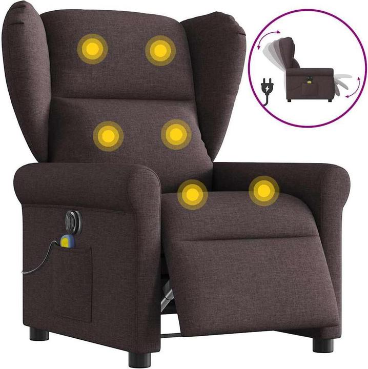 Immagine prodotto vidaXL Sedia da massaggio elettrica in tessuto marrone scuro