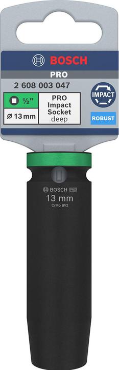 Produktbild Bosch Professional Zubehör PRO Impact Steckschlüsseleinsatz, 1/2", 13 mm, tief (13 mm)