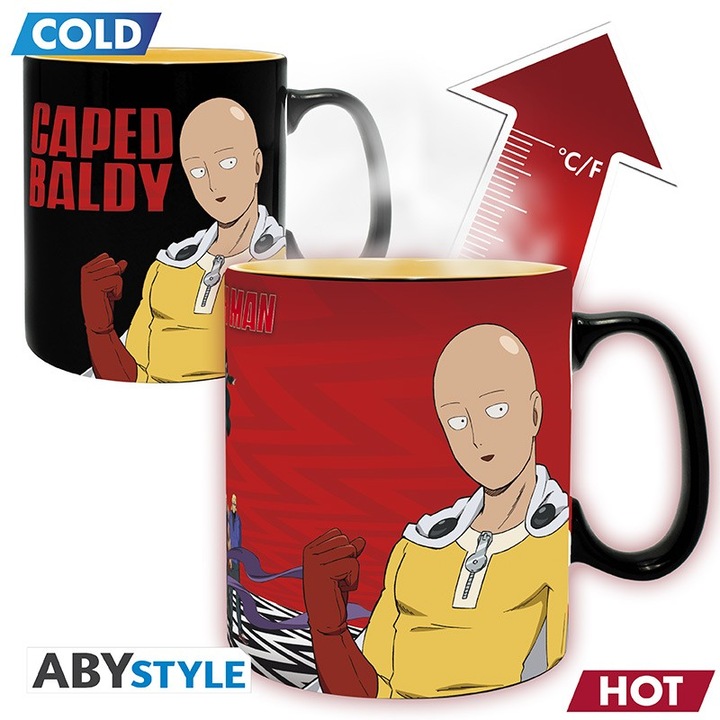 Produktbild ABYstyle One Punch Man Tazza 460ml Heat Change Saitama & Garou (460 ml, 2 x)
