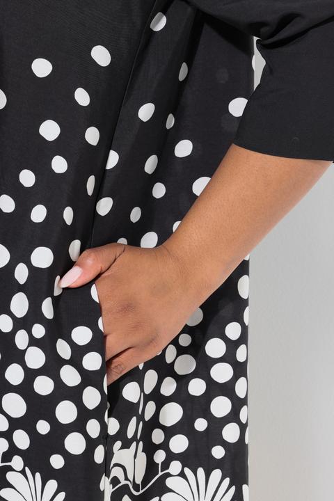 Actual product image Ulla Popken Flower Print 3/4 Sleeve Dress (56)
