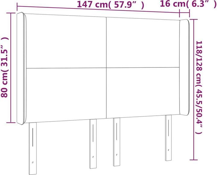 Actual product image vidaXL Kopfteil (147 x 16 x 128 cm)