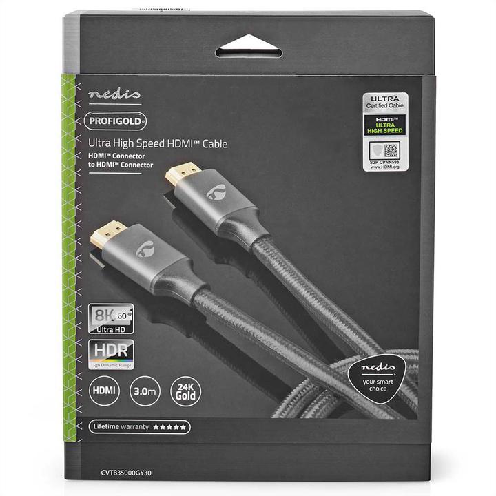 Produktbild Nedis Ultra High Speed ​​HDMI ™ -Kabel | HDMI™ Stecker | HDMI™ Stecker | 8K@60Hz | 48 Gbps | 3.00 m (3 m)