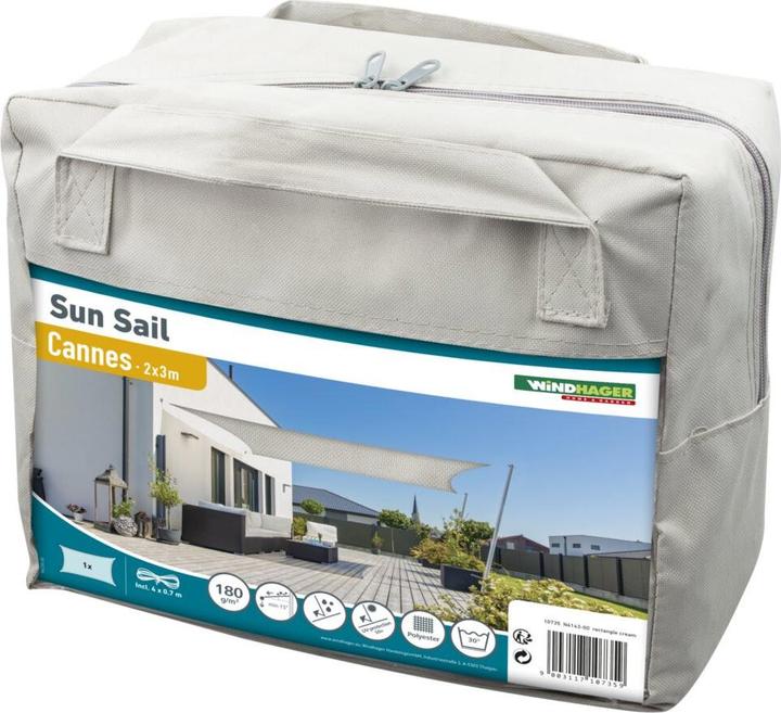 Immagine prodotto Windhager Sonnensegel Cannes, 200 x 300 cm, Rechteck, Anthrazit (200 x 300 cm)